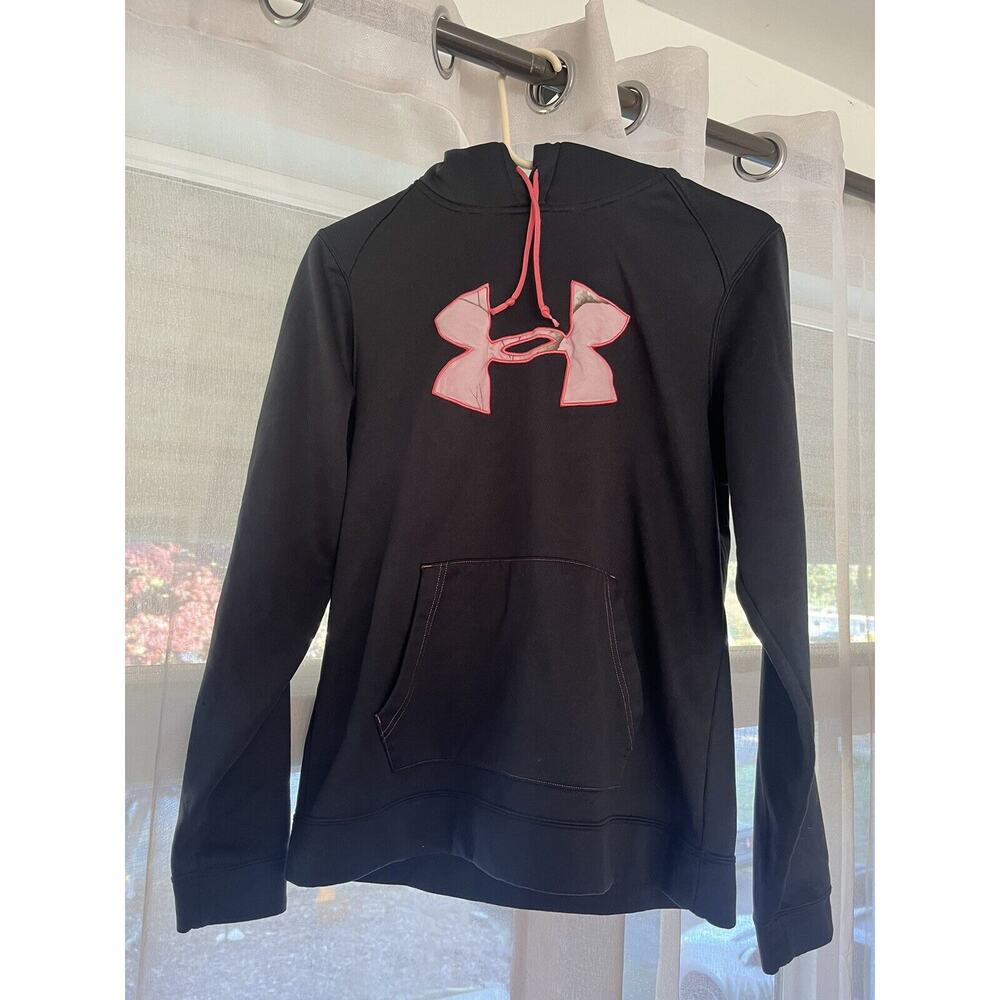 Under Armour Women's UA Logo Cold Gear Loose Fit Hoodie Sz Med. Black